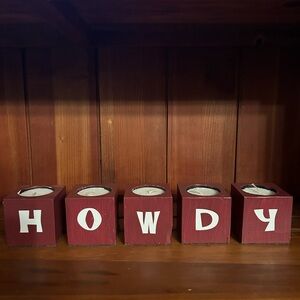 Texas A&M 'Howdy' Candle Holders